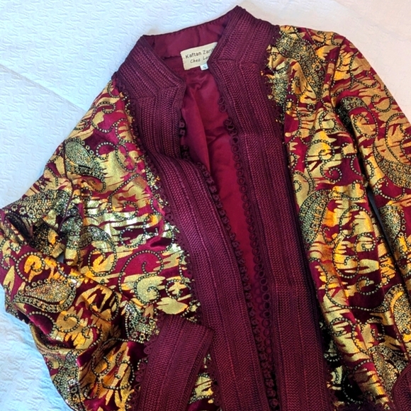 Velvet Jacquard Moroccan Jacket - Picture 5 of 7